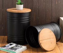 Farmhouse Barrel Storage Stools, 2-Pack -Outdoor Decor Sales 810528258 11