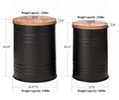 Farmhouse Barrel Storage Stools, 2-Pack -Outdoor Decor Sales 810528258 13