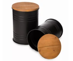 Farmhouse Barrel Storage Stools, 2-Pack -Outdoor Decor Sales 810528258 7