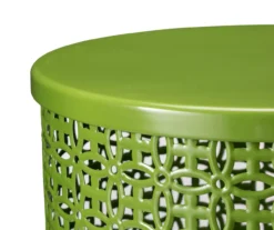 Green 2-Piece Metal Drum Garden Table Set -Outdoor Decor Sales 810531034 4