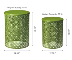 Green 2-Piece Metal Drum Garden Table Set -Outdoor Decor Sales 810531034 6