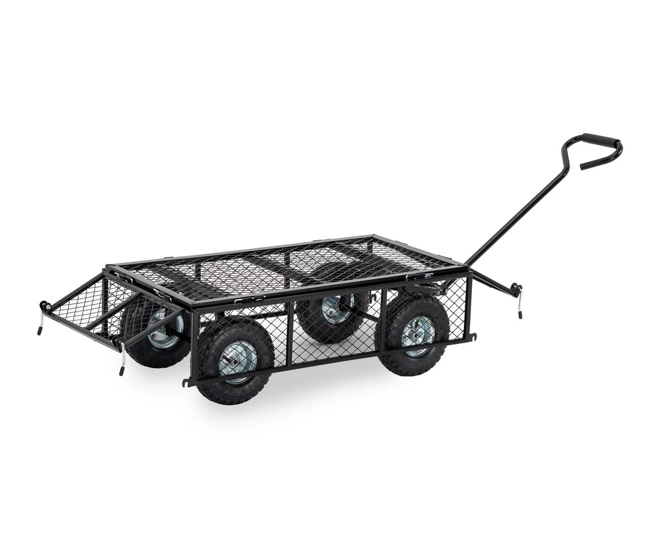 4 Cu. Ft. Black 4-Wheel Steel Mesh Utility Garden Cart 5 4 Cu. Ft. Black 4-Wheel Steel Mesh Utility Garden Cart - Image 3