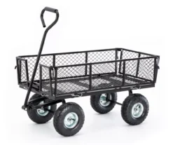 4 Cu. Ft. Black 4-Wheel Steel Mesh Utility Garden Cart