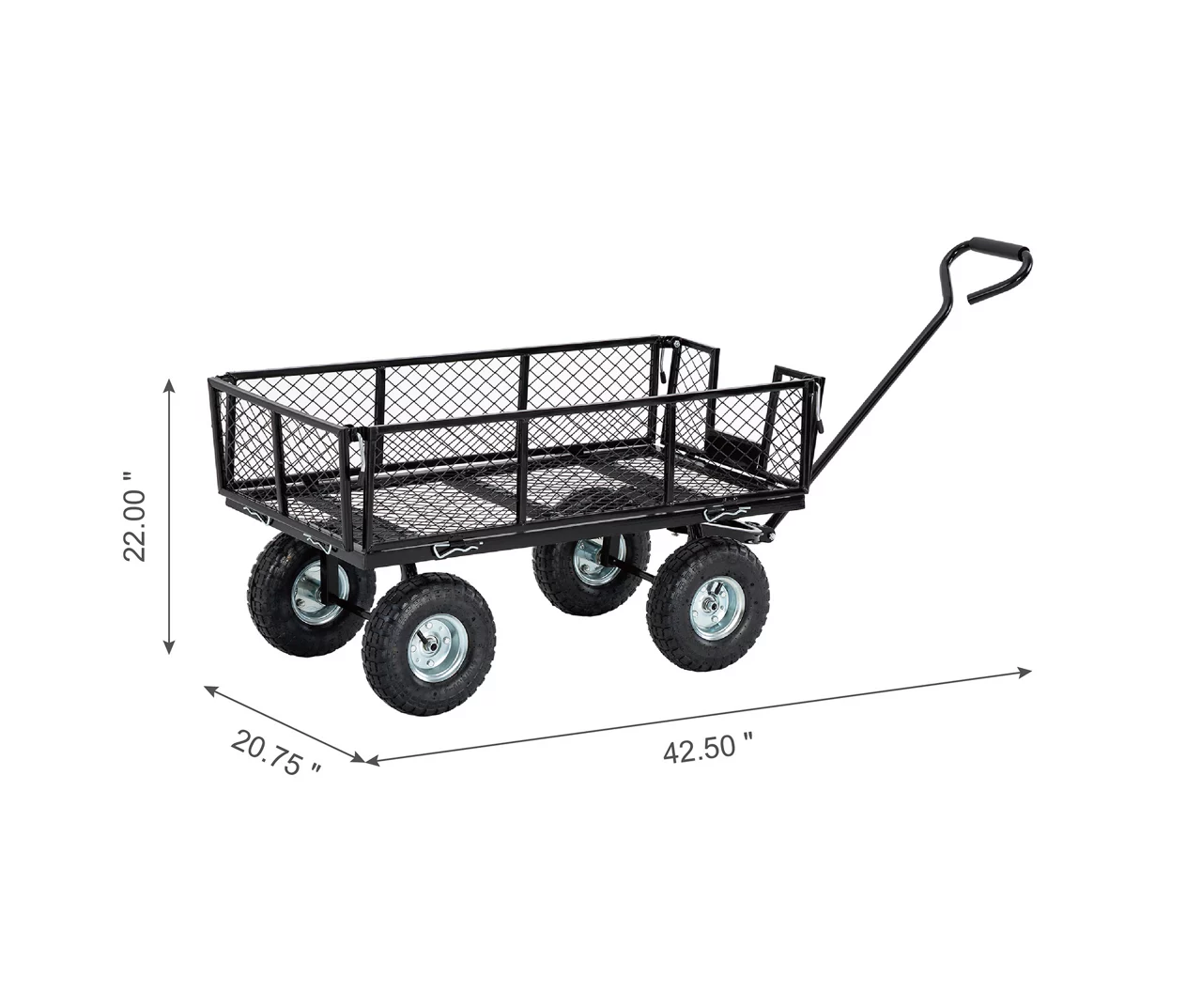 4 Cu. Ft. Black 4-Wheel Steel Mesh Utility Garden Cart 12 4 Cu. Ft. Black 4-Wheel Steel Mesh Utility Garden Cart - Image 10