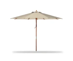 9' Natural Wood Market Patio Umbrella