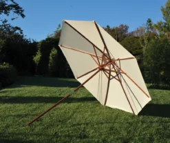 9' Natural Wood Market Patio Umbrella -Outdoor Decor Sales 810540703 4