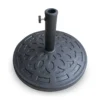 Black Round Embossed Stone Resin Umbrella Base 1 Black Round Embossed Stone Resin Umbrella Base -Outdoor Decor Sales 810540704