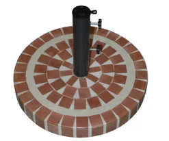 Brick Mosaic Round Cement & Ceramic Umbrella Base -Outdoor Decor Sales 810540716 2