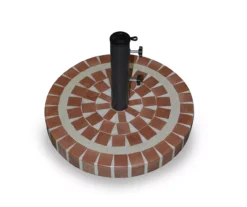 Brick Mosaic Round Cement & Ceramic Umbrella Base