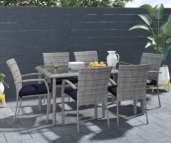 Lakewood Ranch Gray Glass & Wicker Patio Dining Table -Outdoor Decor Sales 810541482 4