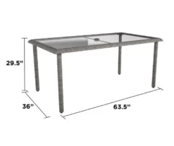 Lakewood Ranch Gray Glass & Wicker Patio Dining Table -Outdoor Decor Sales 810541482 6