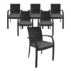 COSCO Lakewood Ranch Black Cushioned Wicker Patio Dining Chairs, 6-Pack -Outdoor Decor Sales 810541484 1