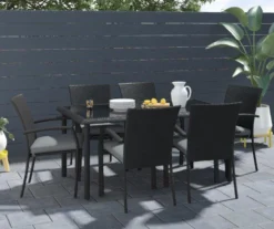 COSCO Lakewood Ranch Black Cushioned Wicker Patio Dining Chairs, 6-Pack -Outdoor Decor Sales 810541484 4