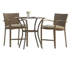 Lakewood Ranch Brown 3-Piece Wicker High Top Bistro Patio Furniture Set -Outdoor Decor Sales 810541486 6 1