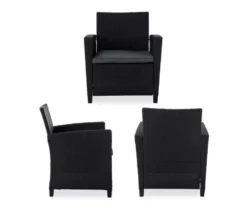 COSCO Malmo Black 4-Piece Wicker Cushioned Patio Furniture Set -Outdoor Decor Sales 810541489 3
