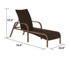 COSCO Villa Park Brown Wicker SmartWick Chaise Patio Lounge -Outdoor Decor Sales 810541490 6