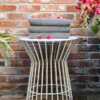 Roberta White Steel Patio Side Table -Outdoor Decor Sales 810541492 1