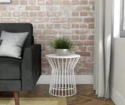 Roberta White Steel Patio Side Table -Outdoor Decor Sales 810541492 3