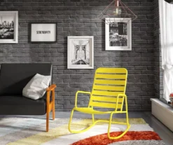 Roberta Yellow Patio Rocking Chair -Outdoor Decor Sales 810541496 2