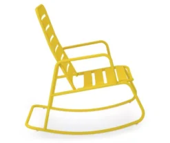Roberta Yellow Patio Rocking Chair -Outdoor Decor Sales 810541496 4