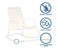 Roberta White Patio Rocking Chair -Outdoor Decor Sales 810541497 4