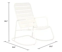 Roberta White Patio Rocking Chair -Outdoor Decor Sales 810541497 6