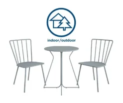 Heidi Light Gray 3-Piece Bistro Patio Furniture Set -Outdoor Decor Sales 810541505 3