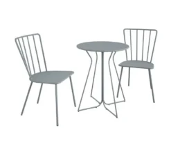 Heidi Light Gray 3-Piece Bistro Patio Furniture Set -Outdoor Decor Sales 810541505 4