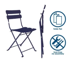 COSCO Outdoor Living Navy 3-Piece Folding Patio Seating Set -Outdoor Decor Sales 810541509 4