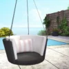 Sally Black Wicker Hanging Patio Swing