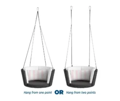 Sally Black Wicker Hanging Patio Swing -Outdoor Decor Sales 810541518 3