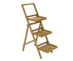 Sea Grove Brown 3-Shelf Planter Stand