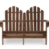 Flint Acorn Wood Patio Adirondack Double Bench