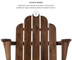 Flint Acorn Wood Patio Adirondack Rocking Chair -Outdoor Decor Sales 810541698 A8 7