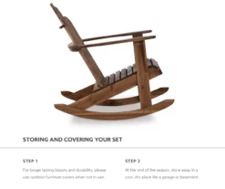 Flint Acorn Wood Patio Adirondack Rocking Chair -Outdoor Decor Sales 810541698 A8 9