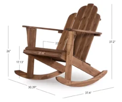 Flint Acorn Wood Patio Adirondack Rocking Chair -Outdoor Decor Sales 810541698 D8 12