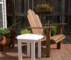 Flint White Wood Patio Adirondack End Table -Outdoor Decor Sales 810541705 7