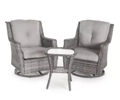 Real Living Rockbridge 3-Piece Cushioned Patio Glider & Side Table Set