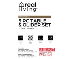 Real Living Rockbridge 3-Piece Cushioned Patio Glider & Side Table Set -Outdoor Decor Sales 810544190 61