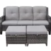 Real Living Rockbridge All-Weather Wicker Cushioned Patio Sofa & Ottoman Set -Outdoor Decor Sales 810544462