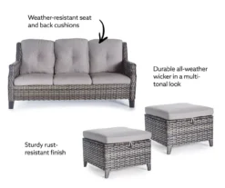 Real Living Rockbridge All-Weather Wicker Cushioned Patio Sofa & Ottoman Set -Outdoor Decor Sales 810544462 X0 1 2
