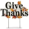"Give Thanks" Autumn Leaves Yard Stake 2 "Give Thanks" Autumn Leaves Yard Stake -Outdoor Decor Sales 810547803 1