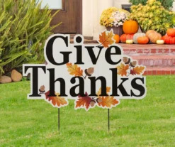 "Give Thanks" Autumn Leaves Yard Stake 13 "Give Thanks" Autumn Leaves Yard Stake -Outdoor Decor Sales 810547803 6