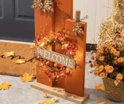 "Welcome" Light-Up Wreath Pumpkin Decor -Outdoor Decor Sales 810547855 A0 4