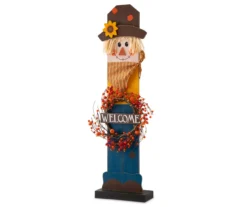 "Welcome" Light-Up Wreath Scarecrow Decor -Outdoor Decor Sales 810547856 3