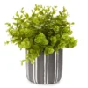 Greenery In Black & White Round Cement Pot -Outdoor Decor Sales 810548731