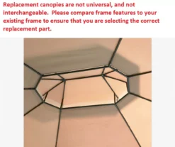 Manhattan Gazebo Beige Replacement Riplock Canopy & Side Mosquito Netting Set -Outdoor Decor Sales 810549197 3