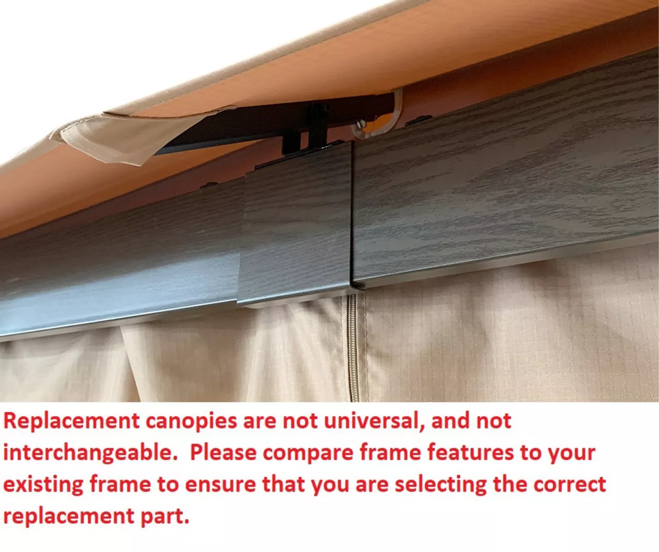 Eagle Brooke/Ashford/Asheville Gazebo Beige Replacement Riplock Canopy & Side Mosquito Netting Set 8 Eagle Brooke/Ashford/Asheville Gazebo Beige Replacement Riplock Canopy & Side Mosquito Netting Set - Image 6