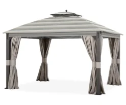 Shadow Creek Gazebo Stone Stripe Replacement Canopy -Outdoor Decor Sales 810549224 6