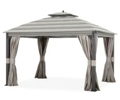 Shadow Creek Gazebo Stone Stripe Replacement Canopy -Outdoor Decor Sales 810549224 61